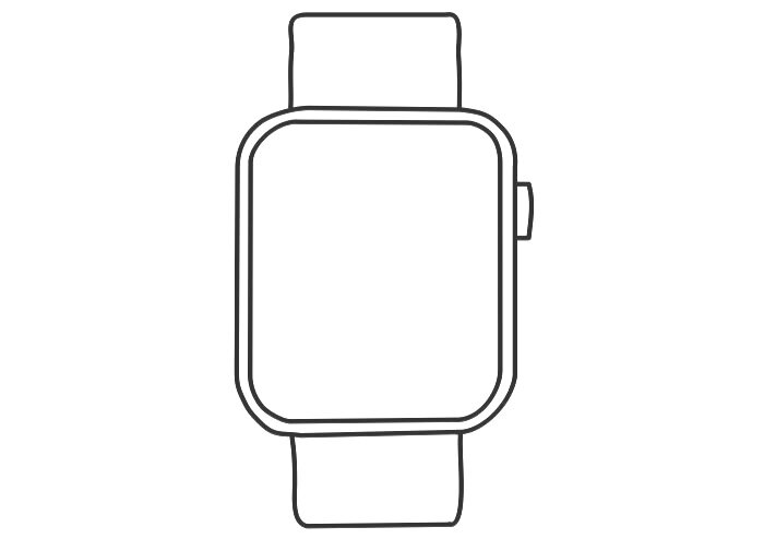 black and white image of an apple watch